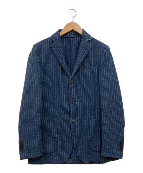LARDINI（ラルディーニ）LARDINI (ラルディーニ) リネン混 3B ストライプテーラードジャケット ネイビー サイズ:44の古着・服飾アイテム