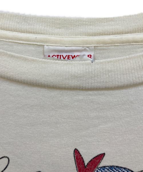 ACTIVE WEAR（アクティブウェア）ACTIVE WEAR (アクティブウェア) プリントTシャツ ホワイト サイズ:Freeの古着・服飾アイテム