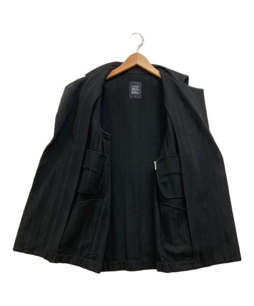 LIMI feu（リミフゥ）LIMI feu (リミフゥ) リネンブレンドストライプトッパージャケット ブラック サイズ:Sの古着・服飾アイテム