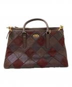 COACHコーチ）の古着「モルガン サッチェル パッチワーク レザートートバッグ」｜ブラウン