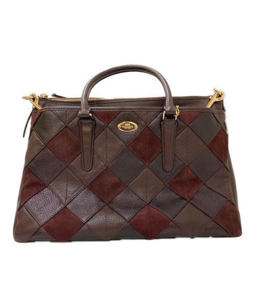 COACH（コーチ）COACH (コーチ) モルガン サッチェル パッチワーク レザートートバッグ ブラウンの古着・服飾アイテム
