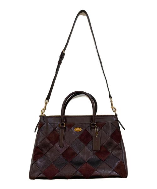 COACH（コーチ）COACH (コーチ) モルガン サッチェル パッチワーク レザートートバッグ ブラウンの古着・服飾アイテム
