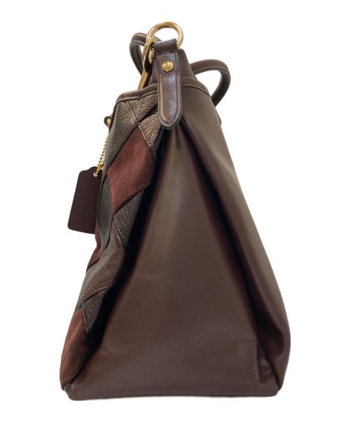 COACH（コーチ）COACH (コーチ) モルガン サッチェル パッチワーク レザートートバッグ ブラウンの古着・服飾アイテム