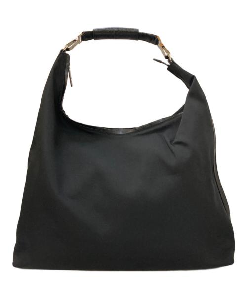 GUCCI（グッチ）GUCCI (グッチ) ディアマンテ レザーハンドル ナイロンワンショルダーバッグ ブラックの古着・服飾アイテム