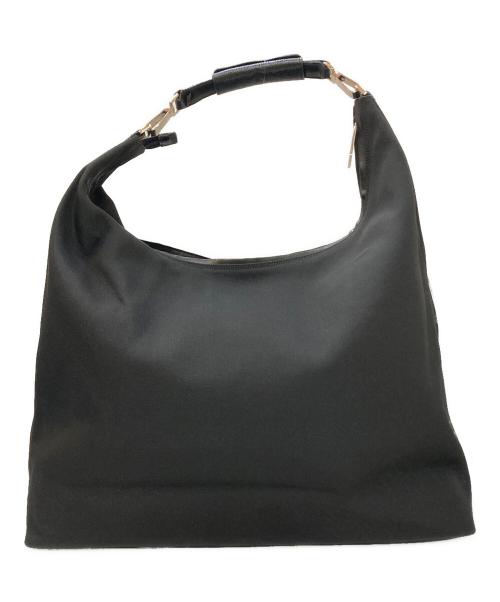 GUCCI（グッチ）GUCCI (グッチ) ディアマンテ レザーハンドル ナイロンワンショルダーバッグ ブラックの古着・服飾アイテム