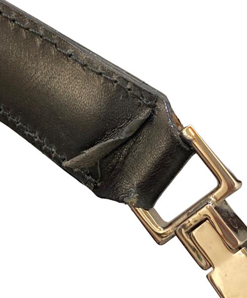 GUCCI（グッチ）GUCCI (グッチ) ディアマンテ レザーハンドル ナイロンワンショルダーバッグ ブラックの古着・服飾アイテム