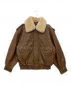 urban expressアーバン エクスプレス）の古着「襟ボア G-1 レザーフライトジャケット」｜ブラウン