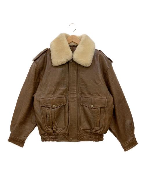 urban express（アーバン エクスプレス）urban express (アーバン エクスプレス) 襟ボア G-1 レザーフライトジャケット ブラウン サイズ:Lの古着・服飾アイテム