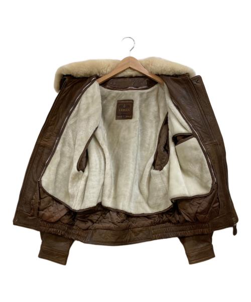 urban express（アーバン エクスプレス）urban express (アーバン エクスプレス) 襟ボア G-1 レザーフライトジャケット ブラウン サイズ:Lの古着・服飾アイテム
