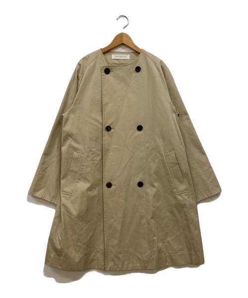 GALERIE VIE（ギャルリーヴィー）GALERIE VIE (ギャルリーヴィー) ドライコットンツイル ノーカラーコート ベージュ サイズ:36の古着・服飾アイテム