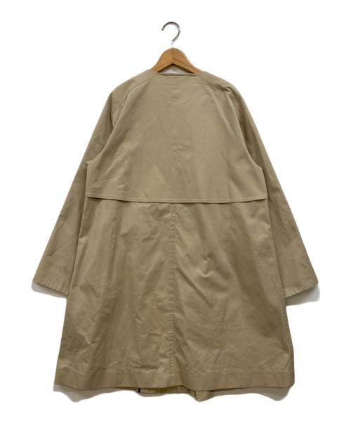 GALERIE VIE（ギャルリーヴィー）GALERIE VIE (ギャルリーヴィー) ドライコットンツイル ノーカラーコート ベージュ サイズ:36の古着・服飾アイテム