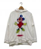 DISNEY×maxsixディズニー×マックスシックス）の古着「ミッキー3Dアートパーカー」｜ホワイト