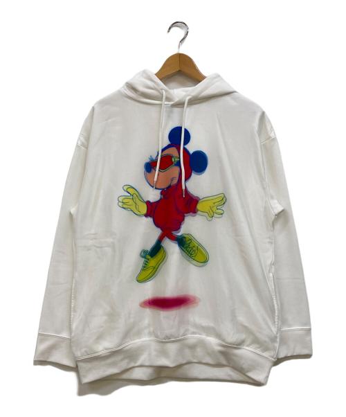 DISNEY（ディズニー）DISNEY (ディズニー) maxsix (マックスシックス) ミッキー3Dアートパーカー ホワイト サイズ:Mの古着・服飾アイテム