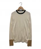 CELINEセリーヌ）の古着「フィービー期 シルクブレンド バイカラーニット」｜ベージュ