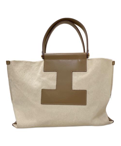 IACUCCI（イアクッチ）IACUCCI (イアクッチ) キャンバスソルベット M レザーコンビハンドバッグ ベージュ サイズ:下記参照の古着・服飾アイテム