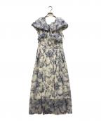 riuリウ）の古着「TWIST RIBBON TOILE DE JOUY DRESS」｜ブルー