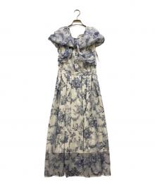 riu（リウ）の古着「TWIST RIBBON TOILE DE JOUY DRESS」｜ブルー
