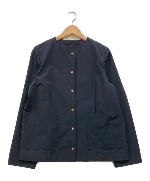 Traditional Weatherwear（トラディショナルウェザーウェア）Traditional Weatherwear (トラディショナルウェザーウェア) ARKLEY ノーカラージャケット ネイビー サイズ:36の古着・服飾アイテム