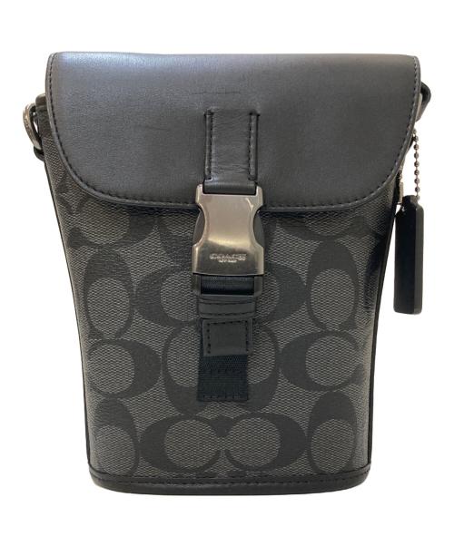 COACH（コーチ）COACH (コーチ) シグネチャー トラック スモール フラップ クロスボディバッグ ブラック サイズ:下記参照の古着・服飾アイテム