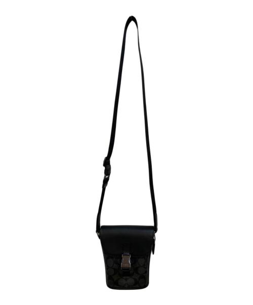 COACH（コーチ）COACH (コーチ) シグネチャー トラック スモール フラップ クロスボディバッグ ブラック サイズ:下記参照の古着・服飾アイテム