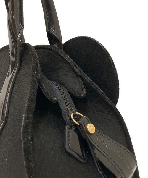 Vivienne Westwood（ヴィヴィアンウエストウッド）Vivienne Westwood (ヴィヴィアンウエストウッド) フエルト ハート型 オーブ ライトメルトンハンドバッグ ブラックの古着・服飾アイテム