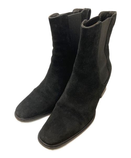 GUCCI（グッチ）GUCCI (グッチ) スウェードサイドゴアブーツ ブラック サイズ:34 1/2の古着・服飾アイテム