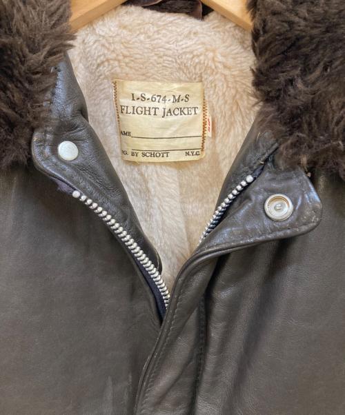Schott（ショット）Schott (ショット) G-1 レザーフライトジャケット ブラウン サイズ:38の古着・服飾アイテム