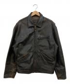 GUESSゲス）の古着「ジップアップレザージャケット」｜ブラック