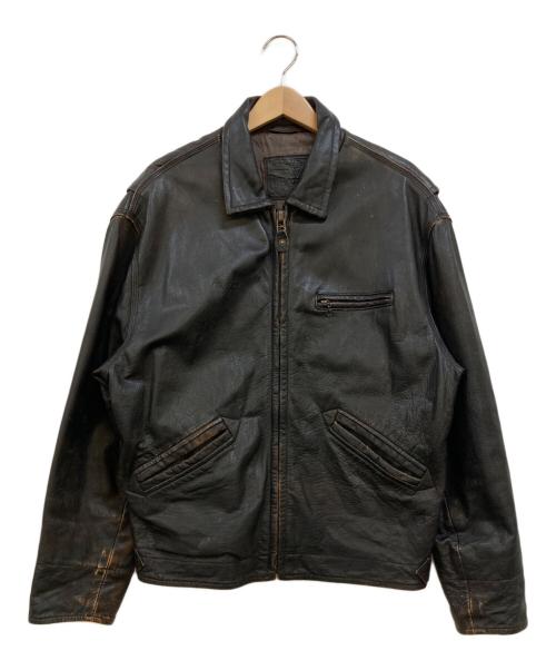 GUESS（ゲス）GUESS (ゲス) ジップアップレザージャケット ブラック サイズ:Sの古着・服飾アイテム