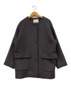 JOURNAL STANDARD relumeジャーナルスタンダード レリューム）の古着「LANA WOOL140クルーネックショートコート」｜グレー