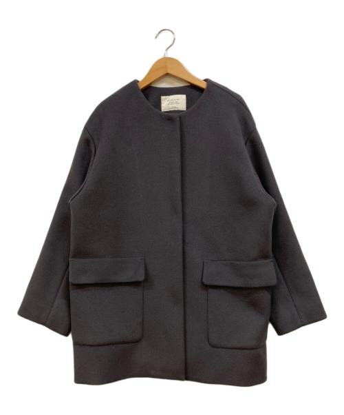 JOURNAL STANDARD relume（ジャーナルスタンダード レリューム）JOURNAL STANDARD relume (ジャーナルスタンダード レリューム) LANA WOOL140クルーネックショートコート グレー サイズ:38の古着・服飾アイテム