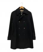 BURBERRY BLACK LABELバーバリーブラックレーベル）の古着「裏地ノバチェック メルトンロングコート」｜ブラック