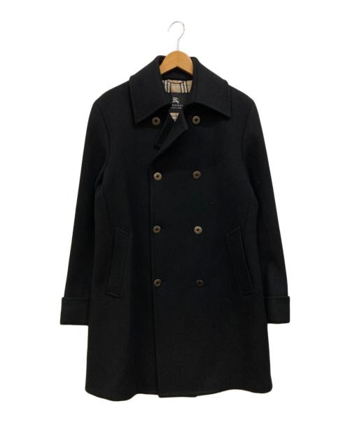 BURBERRY BLACK LABEL（バーバリーブラックレーベル）BURBERRY BLACK LABEL (バーバリーブラックレーベル) 裏地ノバチェック メルトンロングコート ブラック サイズ:Lの古着・服飾アイテム