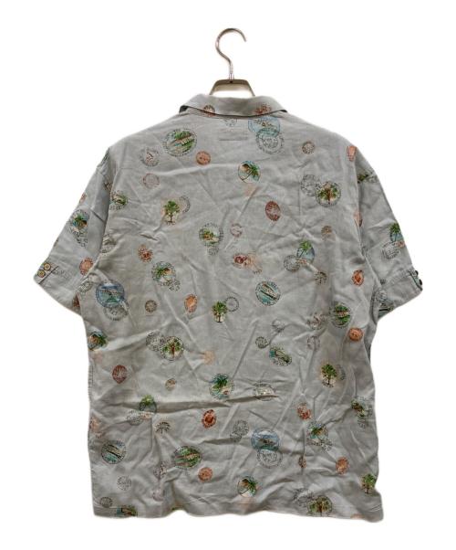 PAPAS ISLAND（パパス アイランド）PAPAS ISLAND (パパス アイランド) オープンカラーリネンシャツ ブルー サイズ:Ｌの古着・服飾アイテム