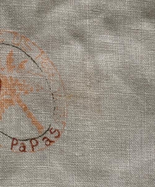PAPAS ISLAND（パパス アイランド）PAPAS ISLAND (パパス アイランド) オープンカラーリネンシャツ ブルー サイズ:Ｌの古着・服飾アイテム
