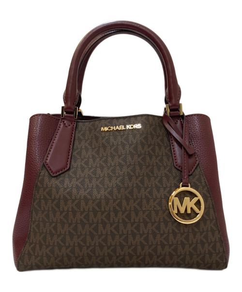 MICHAEL KORS（マイケル・コース）MICHAEL KORS (マイケル・コース) 2WAYバッグ バーガンティー×ブラウンの古着・服飾アイテム