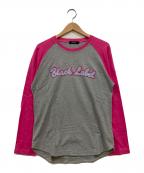 BURBERRY BLACK LABELバーバリーブラックレーベル）の古着「バイカラー ラグランカットソー」｜ピンク×グレー