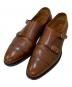 Fortuna shoes（フォルトゥーナシューズ）の古着「ダブルモンクストラップ レザーシューズ」｜ブラウン