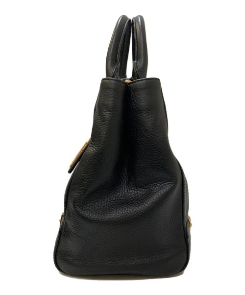 LAUREN RALPH LAUREN（ローレンラルフローレン）LAUREN RALPH LAUREN (ローレンラルフローレン) シボレザー 2WAYショルダーバッグ ブラックの古着・服飾アイテム