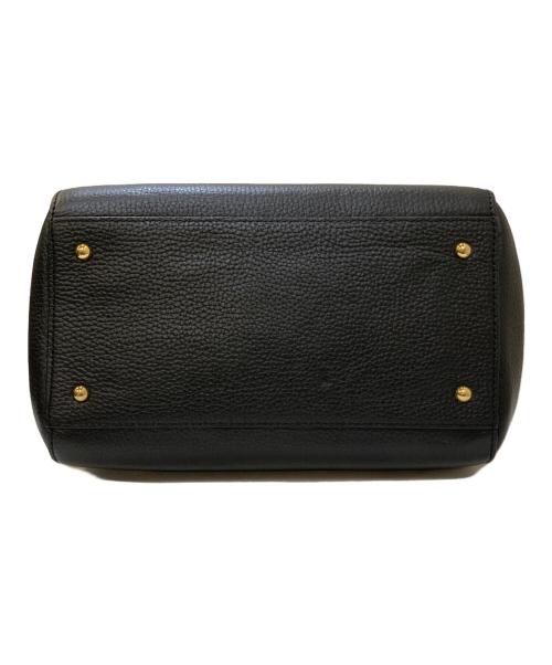 LAUREN RALPH LAUREN（ローレンラルフローレン）LAUREN RALPH LAUREN (ローレンラルフローレン) シボレザー 2WAYショルダーバッグ ブラックの古着・服飾アイテム