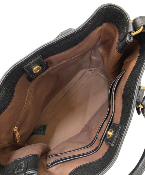 LAUREN RALPH LAUREN（ローレンラルフローレン）LAUREN RALPH LAUREN (ローレンラルフローレン) シボレザー 2WAYショルダーバッグ ブラックの古着・服飾アイテム