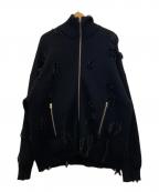 DANKE SCHONダンケ シェーン）の古着「DAMEGE DRIVERS KNIT　(ダメージ　ドライバーズ　ニット)」｜ブラック