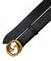 GUCCI (グッチ) インターロッキングG シボレザーベルト ブラック サイズ:80:32：23000円