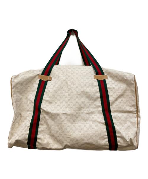 OLD GUCCI（グッチ）OLD GUCCI (グッチ) マイクロGG シェリーライン ボストンバッグ アイボリーの古着・服飾アイテム