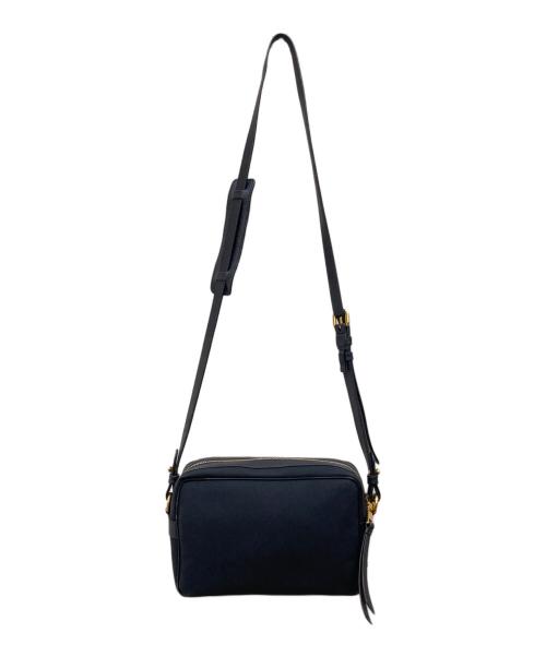 PRADA（プラダ）PRADA (プラダ) リボン キャンバスロゴ ジャガード ショルダーバッグ ブラックの古着・服飾アイテム