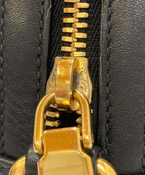PRADA（プラダ）PRADA (プラダ) リボン キャンバスロゴ ジャガード ショルダーバッグ ブラックの古着・服飾アイテム