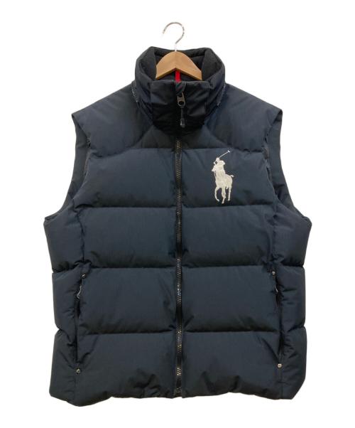 POLO RALPH LAUREN（ポロ・ラルフローレン）POLO RALPH LAUREN (ポロ・ラルフローレン) デカポニーダウンベスト ブラック サイズ:Lの古着・服飾アイテム