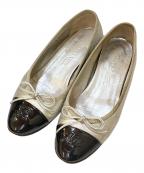 CHANELシャネル）の古着「ココマーク バレリーナ メタリックフラットシューズ」｜グレー