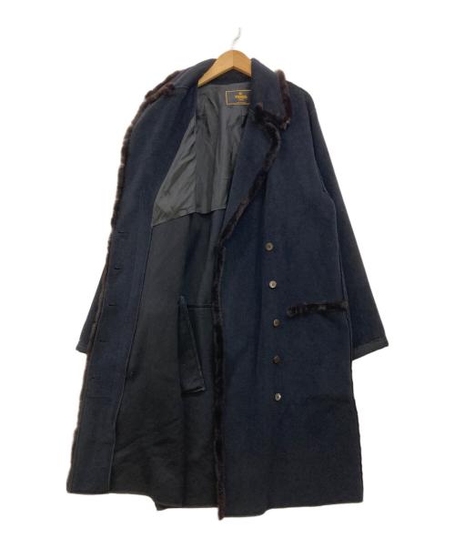 FENDI（フェンディ）FENDI (フェンディ) アンゴラ・カシミヤ混ファー付きコート ブラック サイズ:42の古着・服飾アイテム