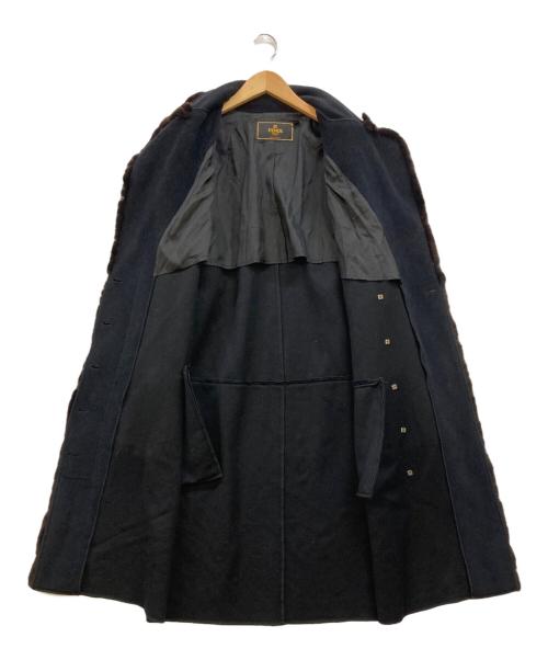 FENDI（フェンディ）FENDI (フェンディ) アンゴラ・カシミヤ混ファー付きコート ブラック サイズ:42の古着・服飾アイテム